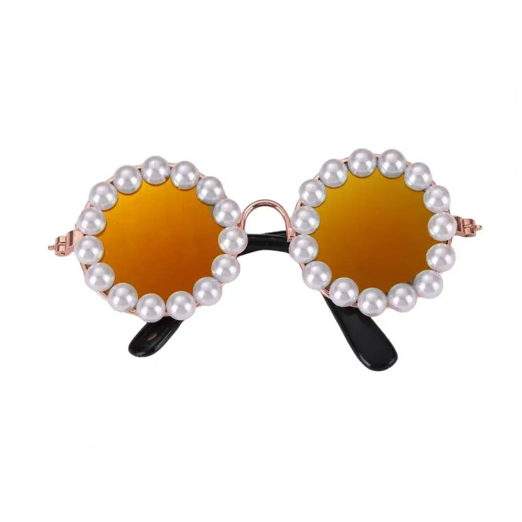 Pet Accessories with Artificial Pearls Pet Glasses Pet Sunglasses with Faux Pearls Decoration for Cats Dogs for Festivals - My Store