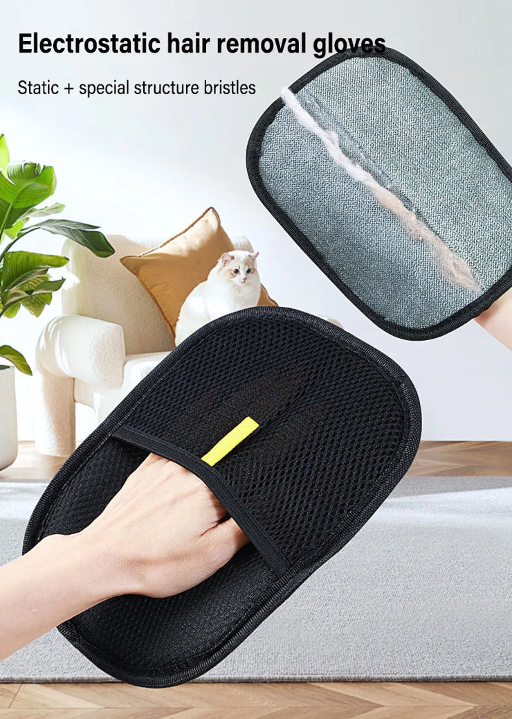 Pet Grooming Gloves Static Dedusting Brush Pet Hair Remover Brush Removing Dog Cat Hair From Sofa Carpet Clothes Tool Supplies - My Store