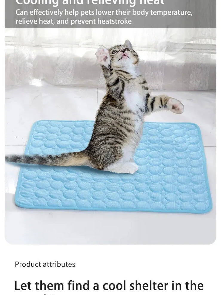 Pet Ice Mats Summer Cat Dog Sofa Nest Bed Cooling Sleeping Pad for Small Dogs Pets Durable Sofa Cooling Pad Blanket - My Store