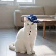 Pet Accessories Adjustable Pet Halloween Hat British Style Sequin Cat Lace Hat Elastic Band Pet Decorative Hat Pet Party - My Store