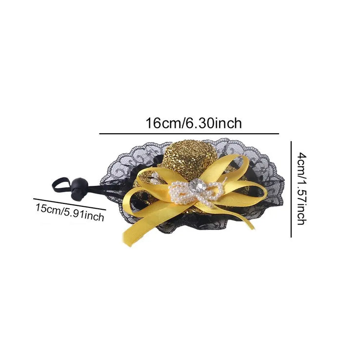 Pet Accessories Adjustable Pet Halloween Hat Sequin Elastic Band Cat Cosplay Hat British Style Pet Decorative Hat Pet Party - My Store