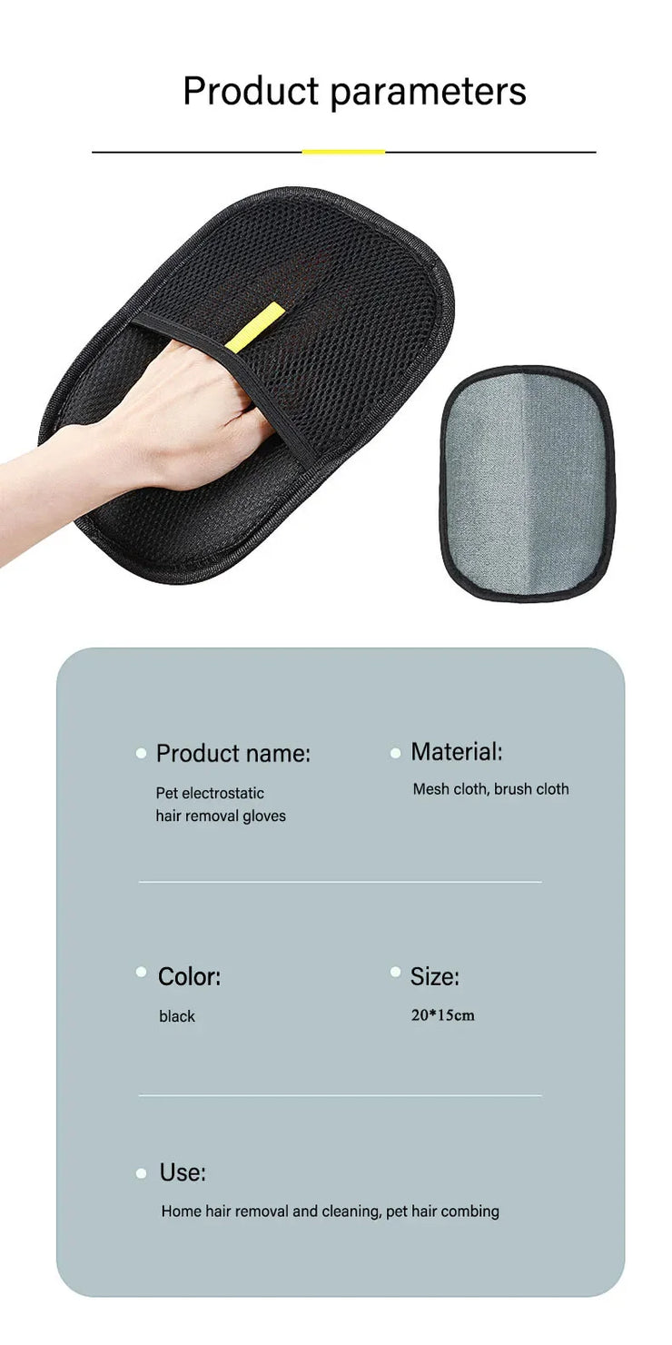 Pet Grooming Gloves Static Dedusting Brush Pet Hair Remover Brush Removing Dog Cat Hair From Sofa Carpet Clothes Tool Supplies - My Store
