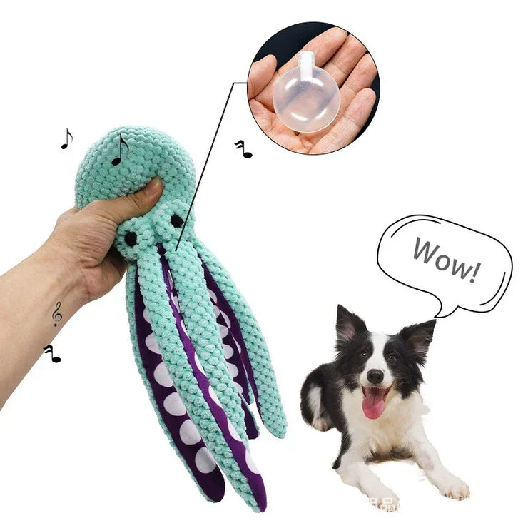 Pet Supplies Dog Bite Sounds Octopus Plush Toys Cat Dog Bite Resistance Sounds Relieve Boredom and Comfort Interactive Chew Toys - My Store