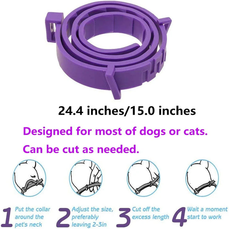 Pet Calming Collar For Cats Dogs Adjustable Anxiety Pheromone Reducing Pet Collar Lasting Natural Calm Relax Soothing Collars - My Store
