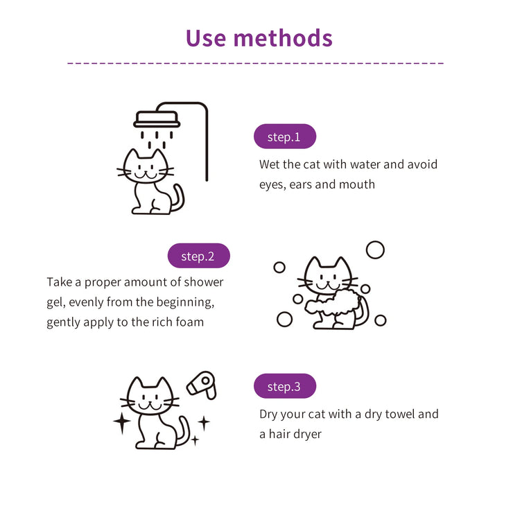 228ml PET Cleaning High Quality Safe Pet Dog Shampoo Body Wash Tender Skin Odor Removing Cleansing Petcleaning for Dogs Cats - My Store