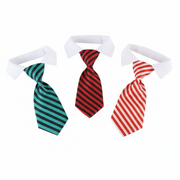 Pet Necktie Collar – Adjustable Striped Tie for Cats & Small Dogs, Fashion Dress-Up Accessory