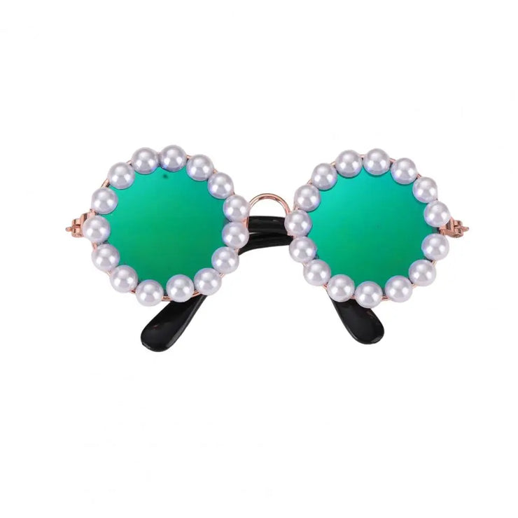 Pet Accessories with Artificial Pearls Pet Glasses Pet Sunglasses with Faux Pearls Decoration for Cats Dogs for Festivals - My Store