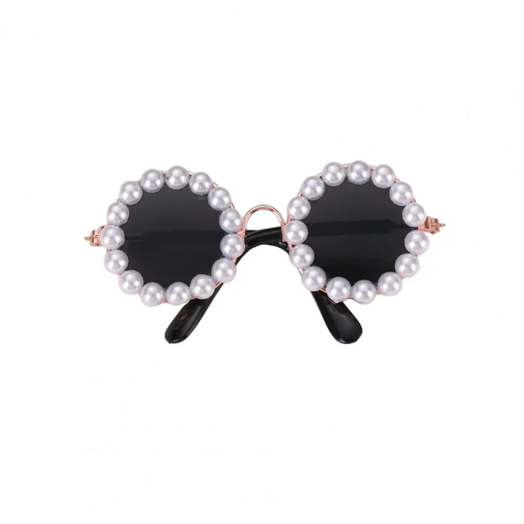 Pet Accessories with Artificial Pearls Pet Glasses Pet Sunglasses with Faux Pearls Decoration for Cats Dogs for Festivals - My Store