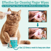 Pet Ear Wipes, Ear Cleaner Finger Wipes for Cats and Dogs, Soft & Easy Otic Cleaning Pads, Pet Supplies for Regular Soothing Odo - My Store