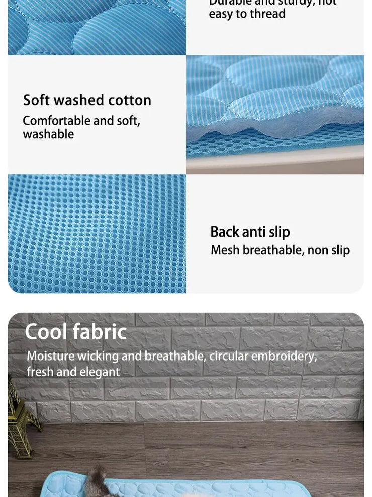Pet Ice Mats Summer Cat Dog Sofa Nest Bed Cooling Sleeping Pad for Small Dogs Pets Durable Sofa Cooling Pad Blanket - My Store
