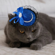 Pet Accessories Adjustable Pet Halloween Hat British Style Sequin Cat Lace Hat Elastic Band Pet Decorative Hat Pet Party - My Store