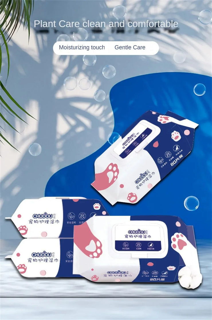 Pet Wipes Ro Pure Water Formula Pet Care Pet Health Care and Cleaning Pet Specific Cleaning Deodorizing Wet Tissue No Wash - My Store
