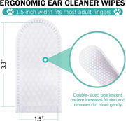 Pet Ear Wipes, Ear Cleaner Finger Wipes for Cats and Dogs, Soft & Easy Otic Cleaning Pads, Pet Supplies for Regular Soothing Odo - My Store