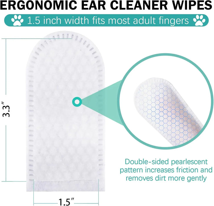 Pet Ear Wipes, Ear Cleaner Finger Wipes for Cats and Dogs, Soft & Easy Otic Cleaning Pads, Pet Supplies for Regular Soothing Odo - My Store