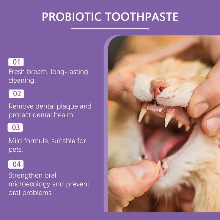 Probiotic Toothpaste for Pets:Eliminates Plaque,Freshens Breath,Gentle Teeth Cleaning&Oral Care,Shared by All Household Pets - My Store