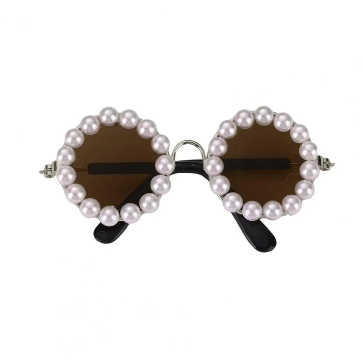 Pet Accessories with Artificial Pearls Pet Glasses Pet Sunglasses with Faux Pearls Decoration for Cats Dogs for Festivals - My Store