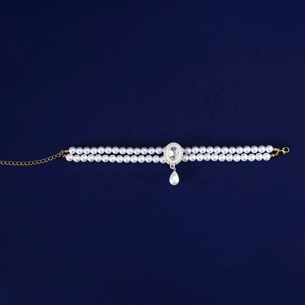 Pet Accessories Double Layer Pearl Pet Necklace Sweet Flower Pendant Cat Neck Chain Adjustable Pet Pearl Collar For Cats Puppy - My Store