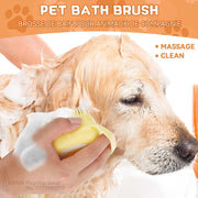 Pet Grooming Bath Massage Brush With Soap And Shampoo Dispenser, Soft Silicone Bristle For Long Short Haired Dogs Cats Shower - My Store