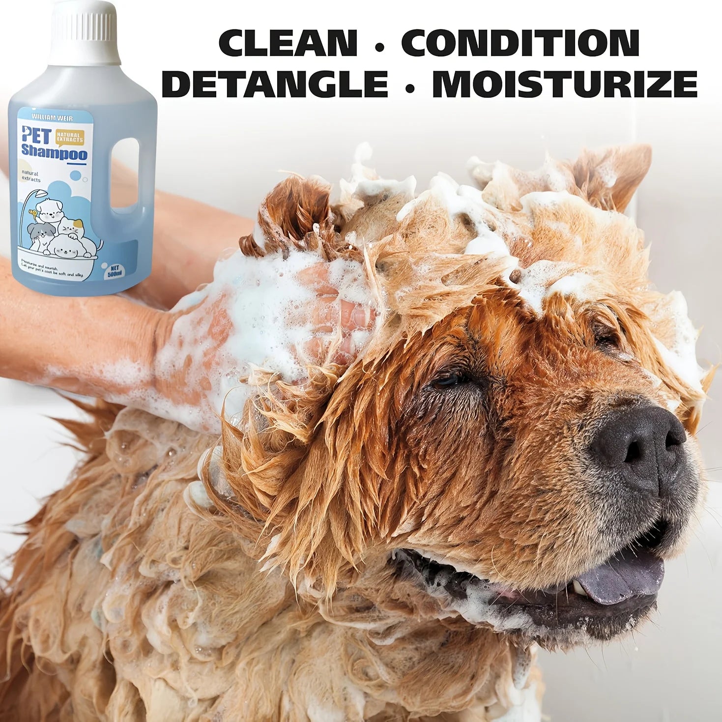 Pet Bath Gel,Pet Shampoo,Cat and Dog Bath Gel,Gentle Soothing Formula,Suitable for Cats and Dogs,Cares for Pet Hair Health,500ml - My Store