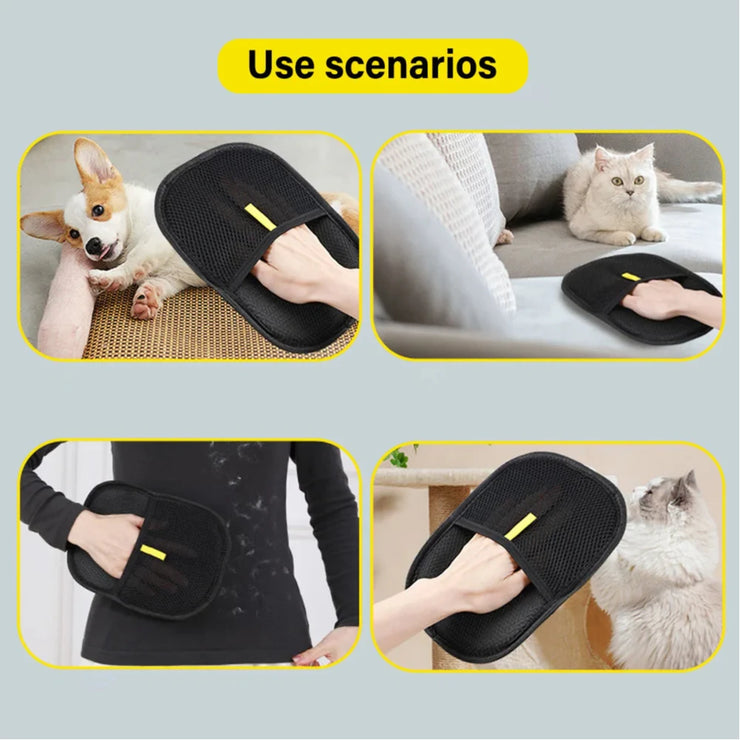 Pet Grooming Gloves Static Dedusting Brush Pet Hair Remover Brush Removing Dog Cat Hair From Sofa Carpet Clothes Tool Supplies - My Store