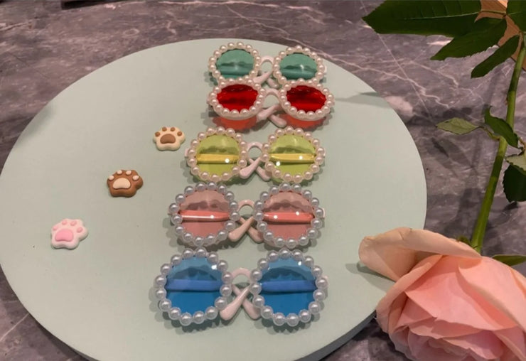 Pet Accessories Flower Sunglasses Circular Role Playing Glasses Photo Props Glasses For Cats And Small And Paracord Dog Leash - My Store