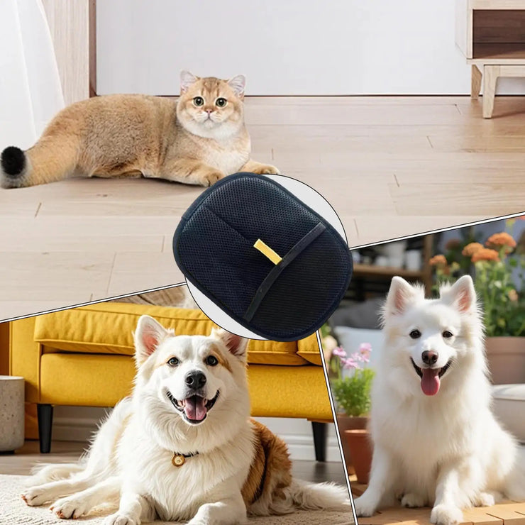 Pet Grooming Gloves Static Removal Gloves Pet Hair Double-Sided Pet Gloves for Washing Deshedding Grooming Versatile Pet Gloves - My Store