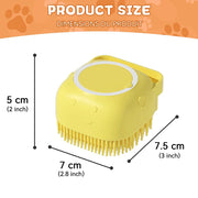 Pet Grooming Bath Massage Brush With Soap And Shampoo Dispenser, Soft Silicone Bristle For Long Short Haired Dogs Cats Shower - My Store