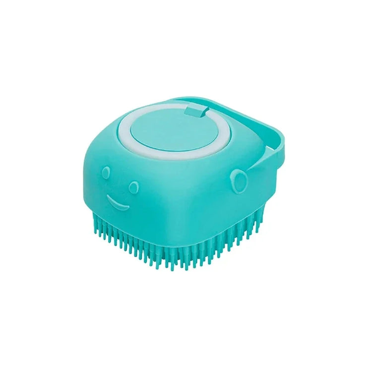 Pet Grooming Bath Massage Brush With Soap And Shampoo Dispenser, Soft Silicone Bristle For Long Short Haired Dogs Cats Shower - My Store