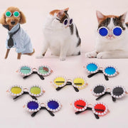 Pet Accessories with Artificial Pearls Pet Glasses Pet Sunglasses with Faux Pearls Decoration for Cats Dogs for Festivals - My Store
