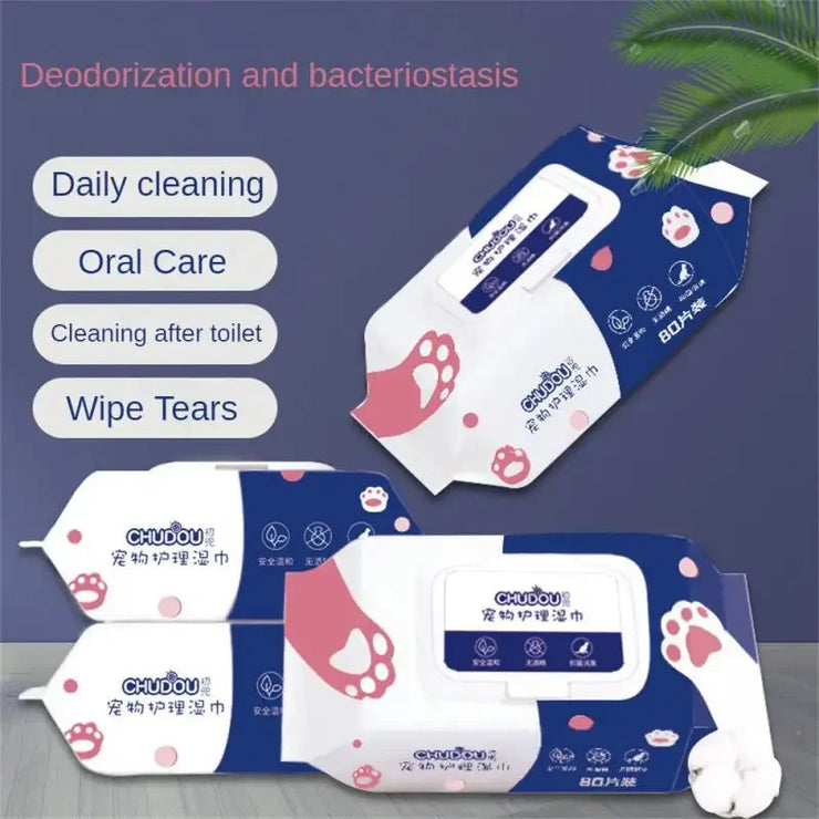 Pet Wipes Ro Pure Water Formula Pet Care Pet Health Care and Cleaning Pet Specific Cleaning Deodorizing Wet Tissue No Wash - My Store