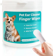Pet Ear Wipes, Ear Cleaner Finger Wipes for Cats and Dogs, Soft & Easy Otic Cleaning Pads, Pet Supplies for Regular Soothing Odo - My Store