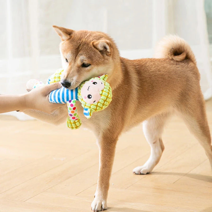 Pet Plush Toy Cat Dog Puzzle Toy Cute Animals Bite Resistant Interactive Squeaky Pet Dog Teeth Cleaning Chew Toy Pet Supplies - My Store
