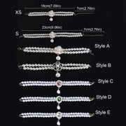Pet Accessories Double Layer Pearl Pet Necklace Sweet Flower Pendant Cat Neck Chain Adjustable Pet Pearl Collar For Cats Puppy - My Store