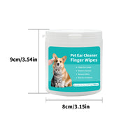 Pet Ear Wipes, Ear Cleaner Finger Wipes for Cats and Dogs, Soft & Easy Otic Cleaning Pads, Pet Supplies for Regular Soothing Odo - My Store