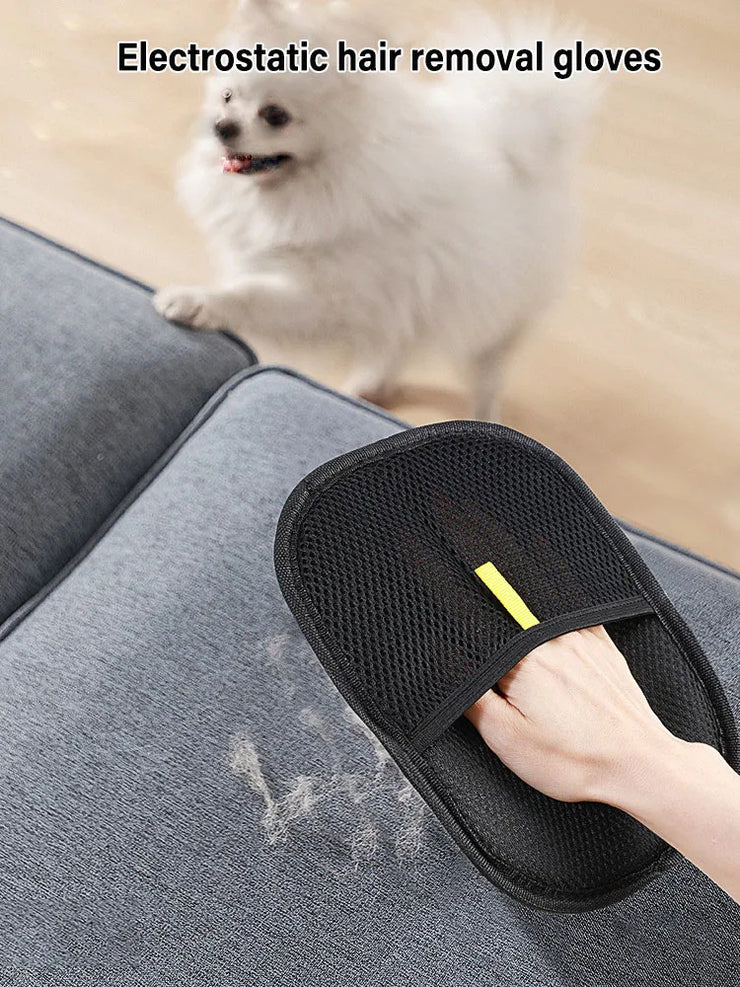 Pet Grooming Gloves Static Dedusting Brush Pet Hair Remover Brush Removing Dog Cat Hair From Sofa Carpet Clothes Tool Supplies - My Store