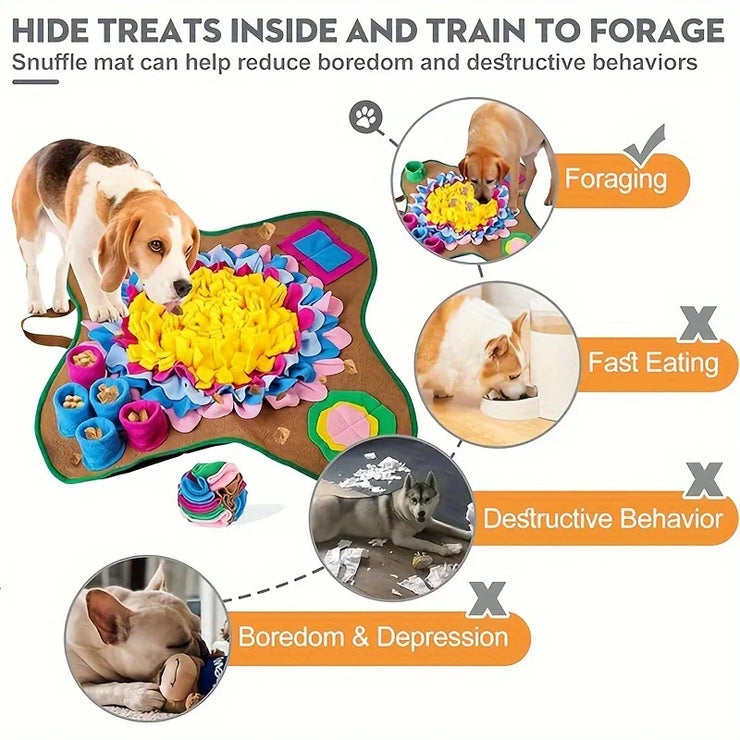 Pet Sniffing Training Mat Dogs Cats Educational Stress Relief Bite Resistant Slow Food Mat Pets Eco-friendly Training Blanket - My Store