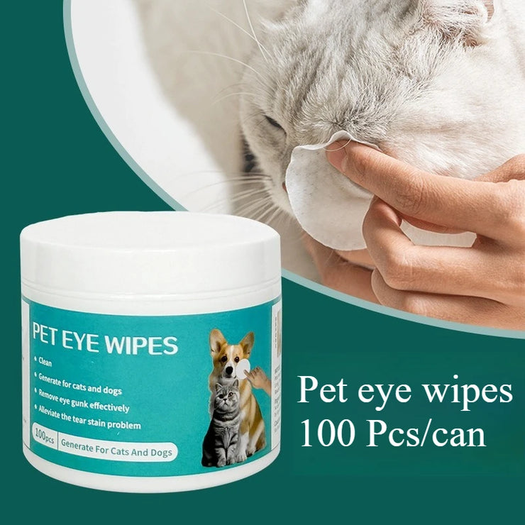 100 Piece Pet Eye Cleaning Wipes Tear Mark Remover for Cats Hygienic Grooming Wet Tissues for Home Pet Care - My Store