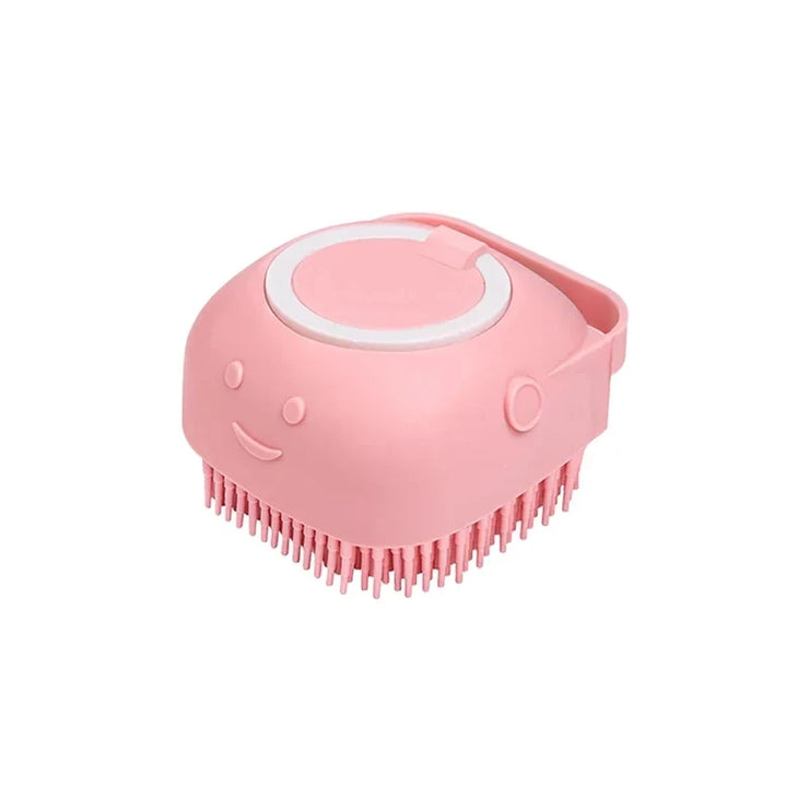 Pet Grooming Bath Massage Brush With Soap And Shampoo Dispenser, Soft Silicone Bristle For Long Short Haired Dogs Cats Shower - My Store