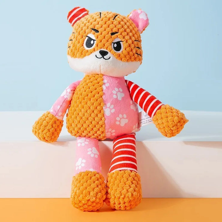 Pet Plush Toy Cat Dog Puzzle Toy Cute Animals Bite Resistant Interactive Squeaky Pet Dog Teeth Cleaning Chew Toy Pet Supplies - My Store