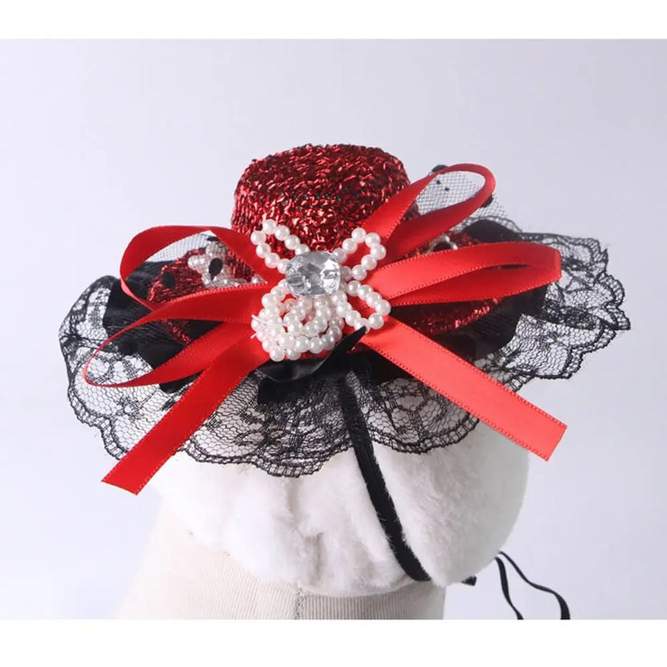 Pet Accessories Adjustable Pet Halloween Hat Sequin Elastic Band Cat Cosplay Hat British Style Pet Decorative Hat Pet Party - My Store
