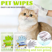 Pet Wash Free Glove Cleaning Pet Stain Remover Wipes Disposabl Cleaning Massage Grooming No-Wash Wipes For Dogs & Cats Supplies - My Store