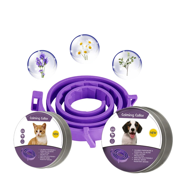 Pet Calming Collar For Cats Dogs Adjustable Anxiety Pheromone Reducing Pet Collar Lasting Natural Calm Relax Soothing Collars - My Store