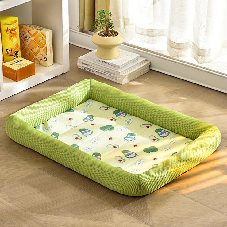 1 PC Summer Pet Cooling Pad Breathable Non-Slip Square Dog Nest for Pet Small Cats Dogs Print Summer Cooling Comfort Pet Bed Pad - My Store