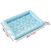 1 PC Summer Pet Cooling Pad Breathable Non-Slip Square Dog Nest for Pet Small Cats Dogs Print Summer Cooling Comfort Pet Bed Pad - My Store