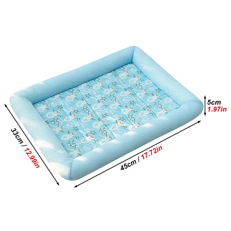 1 PC Summer Pet Cooling Pad Breathable Non-Slip Square Dog Nest for Pet Small Cats Dogs Print Summer Cooling Comfort Pet Bed Pad - My Store
