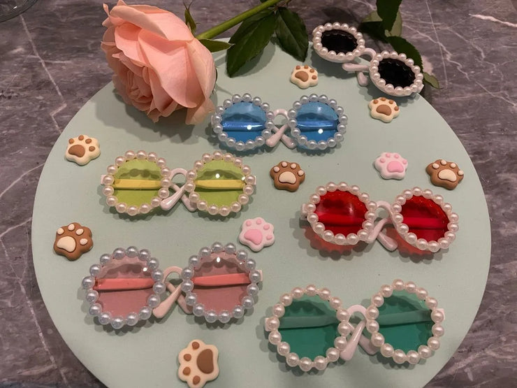 Pet Accessories Flower Sunglasses Circular Role Playing Glasses Photo Props Glasses For Cats And Small And Paracord Dog Leash - My Store