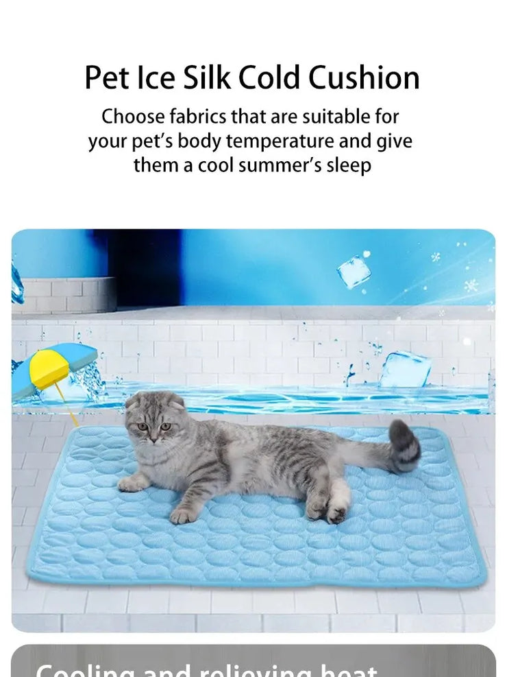 Pet Ice Mats Summer Cat Dog Sofa Nest Bed Cooling Sleeping Pad for Small Dogs Pets Durable Sofa Cooling Pad Blanket - My Store