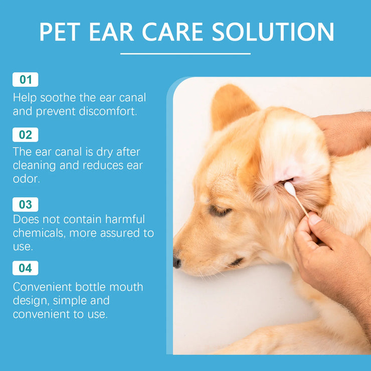 Pet Ear Cleaning Drops Softens Earwax Reduce Redness Swelling Itching Removes Odor Cleansing Dirt Soothing Pet Ear Care Solution - My Store