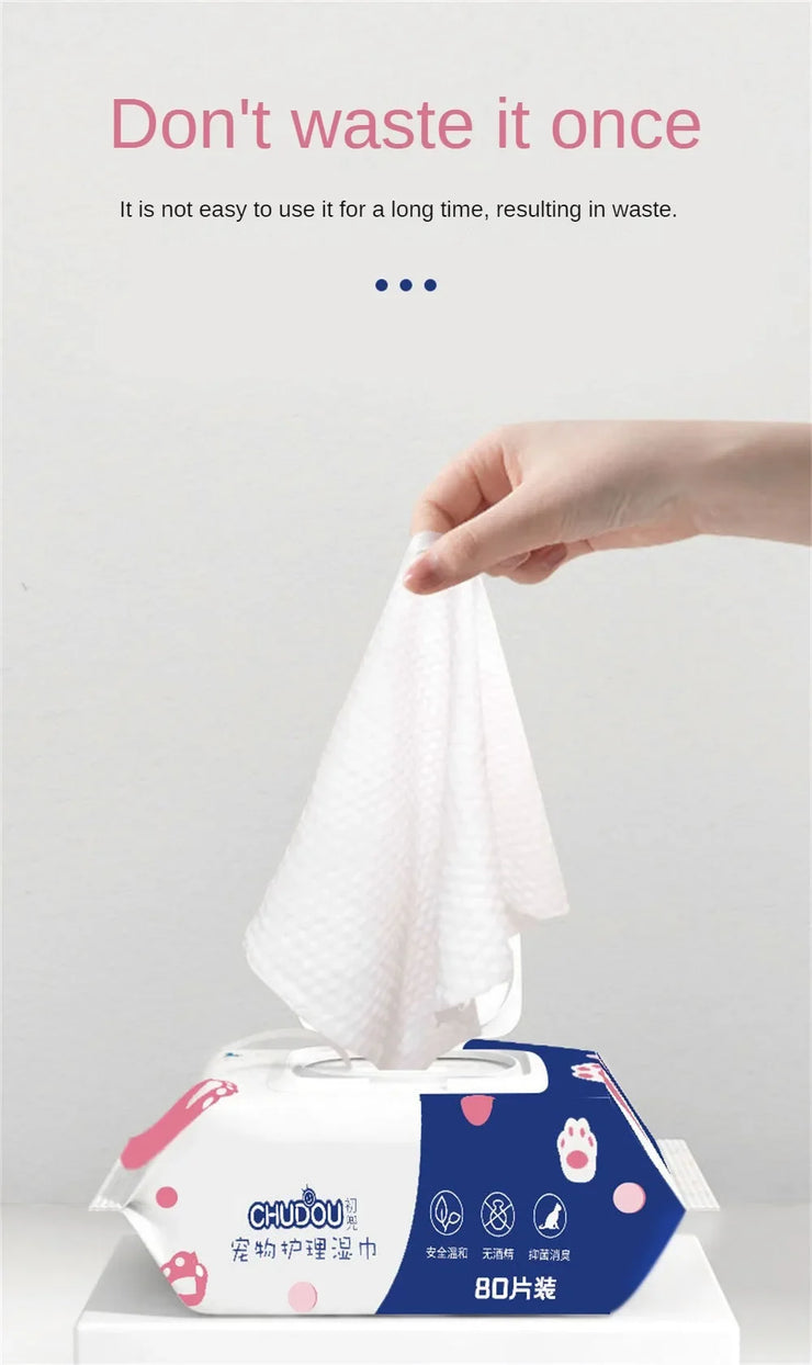 Pet Wipes Ro Pure Water Formula Pet Care Pet Health Care and Cleaning Pet Specific Cleaning Deodorizing Wet Tissue No Wash - My Store