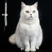 Pet Accessories Double Layer Pearl Pet Necklace Sweet Flower Pendant Cat Neck Chain Adjustable Pet Pearl Collar For Cats Puppy - My Store